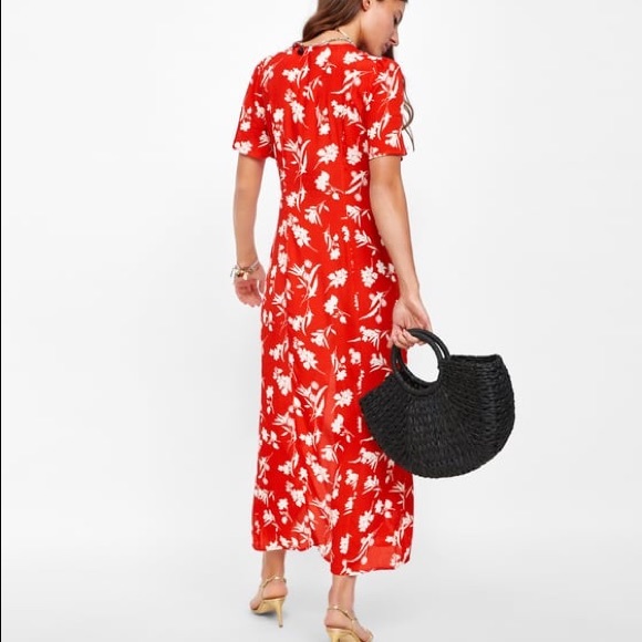 NWT ZARA Long floral button down shirt maxi dress - Picture 10 of 13